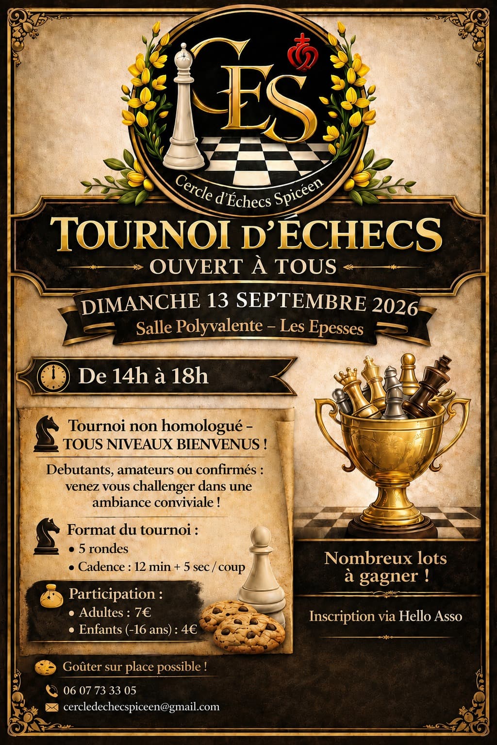 Affiche – Tournoi d'échecs